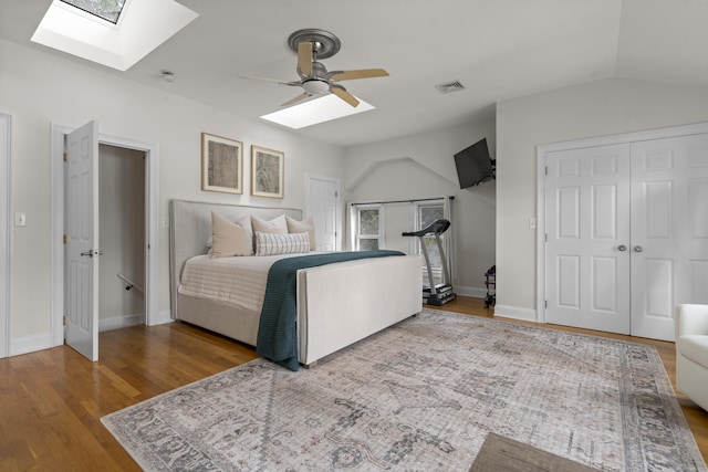 1795 Wolcott Rd, Wolcott, CT 06716 - bedroom with a skylight, wood finished floors, baseboards, and vaulted ceiling