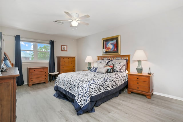 87 E Broadway Unit D, Milford, CT 06460 - bedroom with light wood-type flooring, baseboards, and ceiling fan