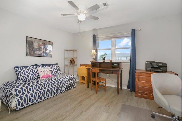 87 E Broadway Unit D, Milford, CT 06460 - bedroom featuring light wood-style floors and ceiling fan