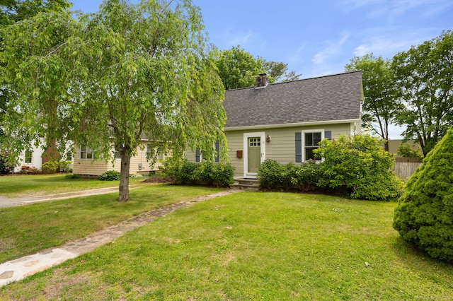 8 Maple Ave, Clinton, CT 06413 - cape cod house with a shingled roof and a chimney