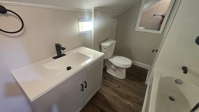 82 Windsor St, Enfield, CT 06082 - bathroom featuring wood finished floors, vanity, toilet, and shower / bathtub combination
