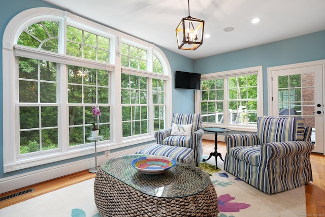 36 Fox Mdw, Marlborough, CT 06447 - sunroom / solarium featuring a chandelier
