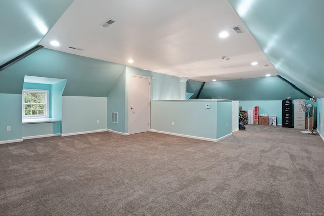 36 Fox Mdw, Marlborough, CT 06447 - bonus room featuring lofted ceiling, carpet floors, baseboards, and recessed lighting