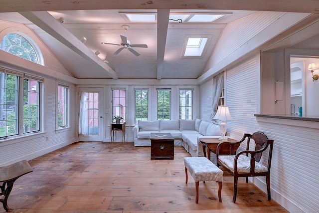 34 N Main St, Marlborough, CT 06447 - sunroom featuring vaulted ceiling, a skylight, and plenty of natural light