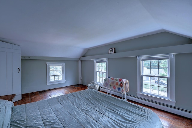 34 N Main St, Marlborough, CT 06447 - bedroom with vaulted ceiling, wood finished floors, and baseboard heating