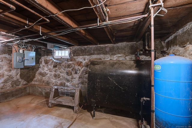 34 N Main St, Marlborough, CT 06447 - below grade area featuring a water pressure tank, heating fuel, and electric panel