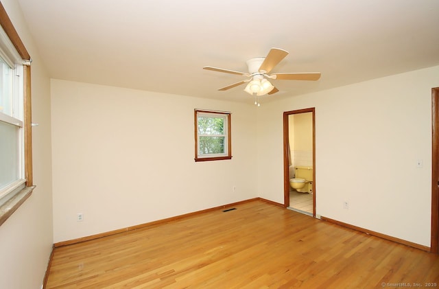 65 Bayberry Dr, Wallingford, CT 06492 - empty room with light wood-style floors, ceiling fan, and baseboards