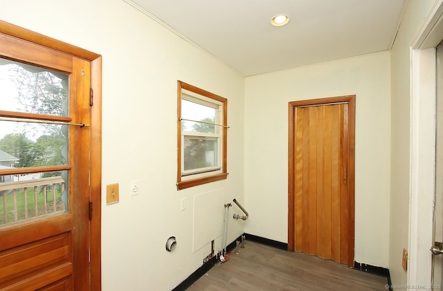 65 Bayberry Dr, Wallingford, CT 06492 - laundry area with light wood-style flooring, recessed lighting, and baseboards