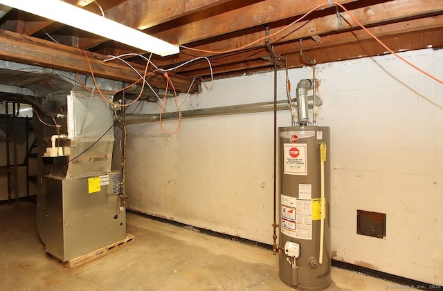 65 Bayberry Dr, Wallingford, CT 06492 - unfinished below grade area featuring water heater and heating unit