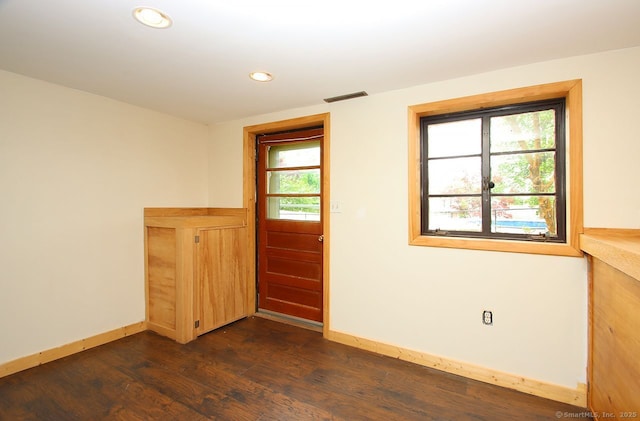 65 Bayberry Dr, Wallingford, CT 06492 - foyer featuring baseboards, dark wood-style flooring, and recessed lighting