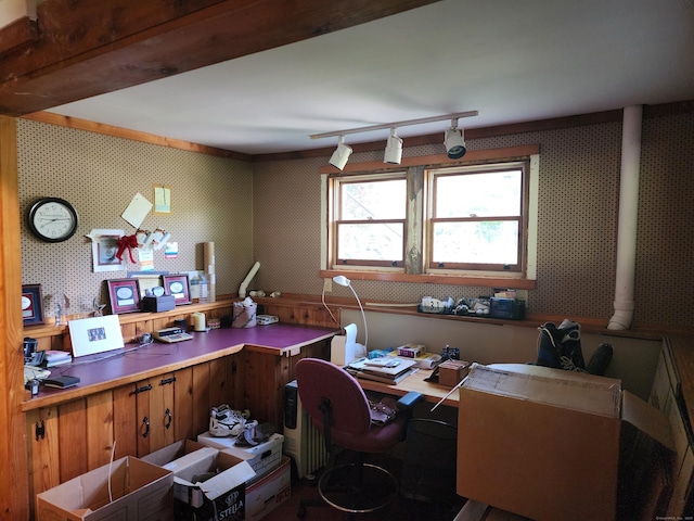 310 S Bigelow Rd, Hampton, CT 06247 - office with track lighting and wallpapered walls