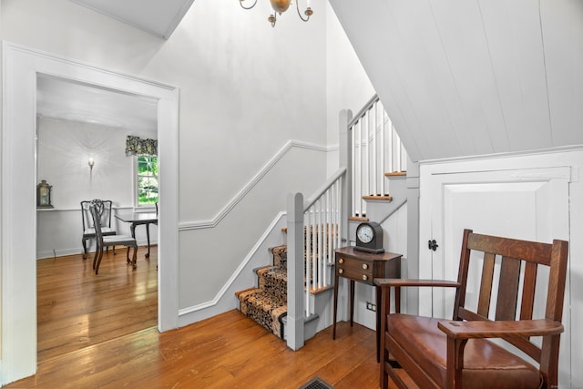 6 Landing Hill Rd, East Haddam, CT 06423 - stairs featuring hardwood / wood-style flooring