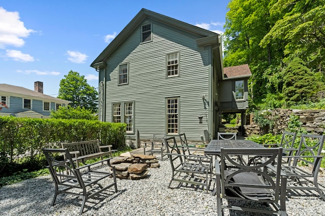 6 Landing Hill Rd, East Haddam, CT 06423 - back of house featuring a fire pit, outdoor dining space, and a patio area