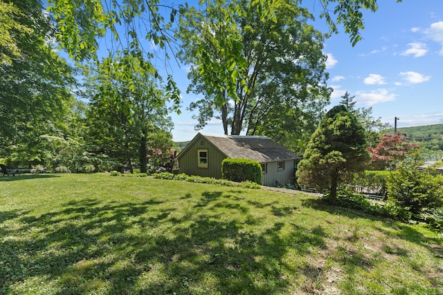 6 Landing Hill Rd, East Haddam, CT 06423 - view of grassy yard featuring an outbuilding