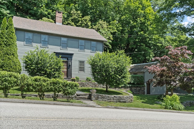 6 Landing Hill Rd, East Haddam, CT 06423 - colonial house with a chimney and roof with shingles