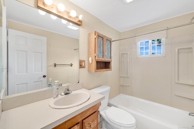 151 Mckee St, Manchester, CT 06040 - bathroom featuring toilet, vanity, and bathtub / shower combination
