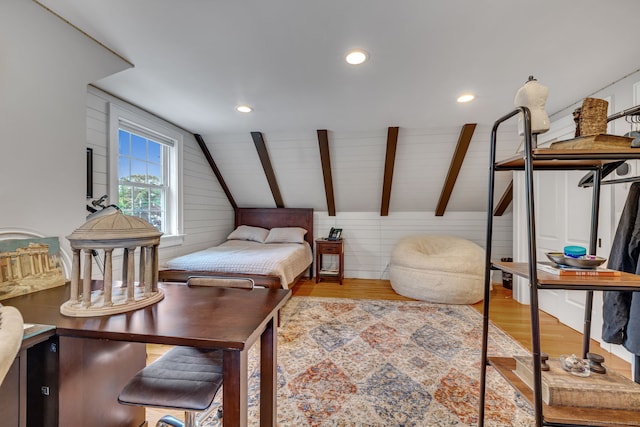 1 Freedman Dr, Norwalk, CT 06854 - bedroom featuring wood finished floors, wood walls, and recessed lighting