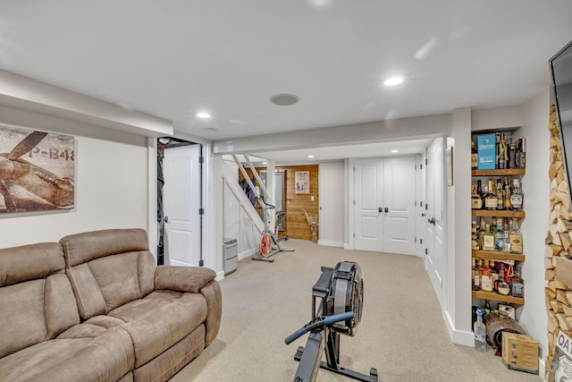 1 Freedman Dr, Norwalk, CT 06854 - workout area featuring recessed lighting and light carpet