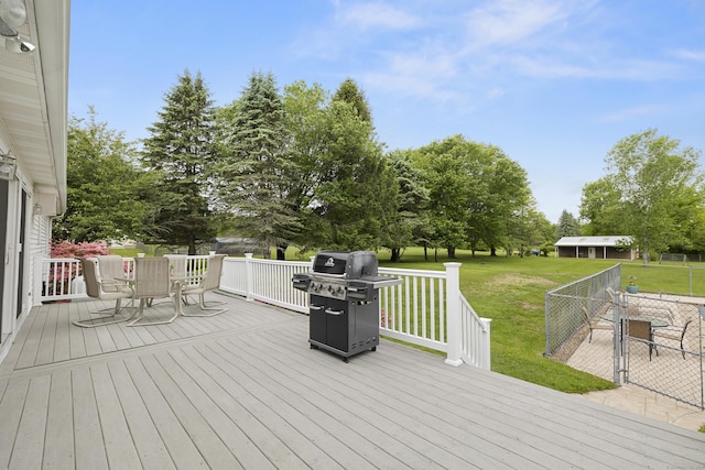 176 Prospect Hill Rd, Colchester, CT 06415 - deck with outdoor dining area, grilling area, and a yard