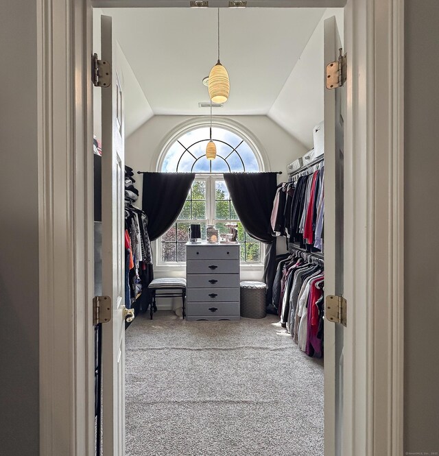 67 Melissa Ln, Prospect, CT 06712 - walk in closet featuring carpet and lofted ceiling