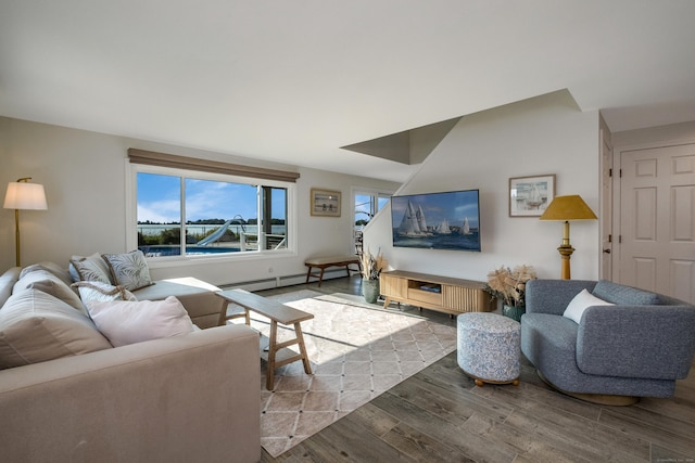 35 Soundview Ave, Old Saybrook, CT 06475 - living room with wood finished floors and a baseboard heating unit