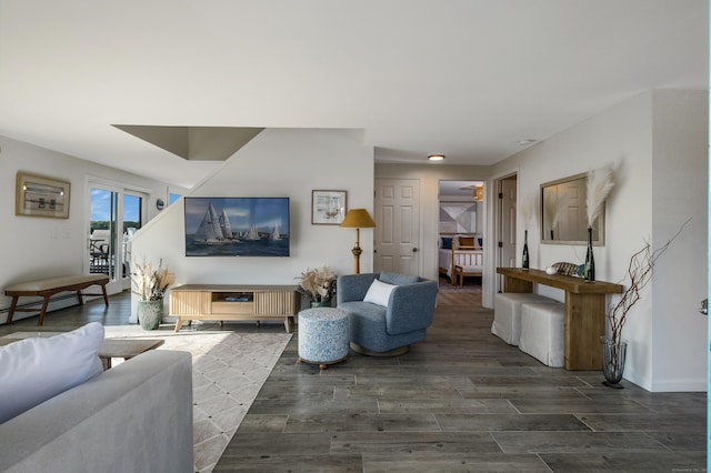 35 Soundview Ave, Old Saybrook, CT 06475 - living room with dark wood-type flooring, baseboards, recessed lighting, and a baseboard heating unit