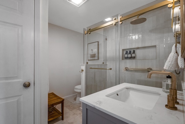 35 Soundview Ave, Old Saybrook, CT 06475 - full bath with a stall shower, vanity, and toilet
