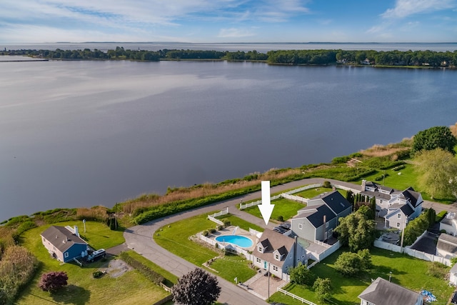 35 Soundview Ave, Old Saybrook, CT 06475 - drone / aerial view of a large body of water and a pool area