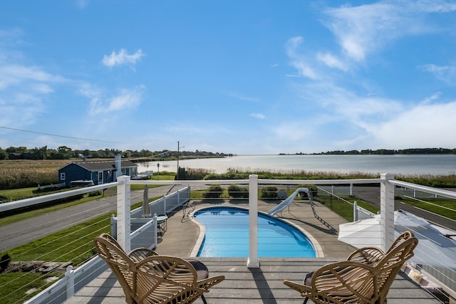 35 Soundview Ave, Old Saybrook, CT 06475 - view of swimming pool featuring a water slide and a water view