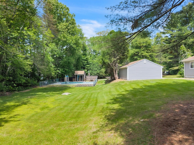 53 Pratt Rd, Plainfield, CT 06374 - view of yard with an outdoor structure and a pool