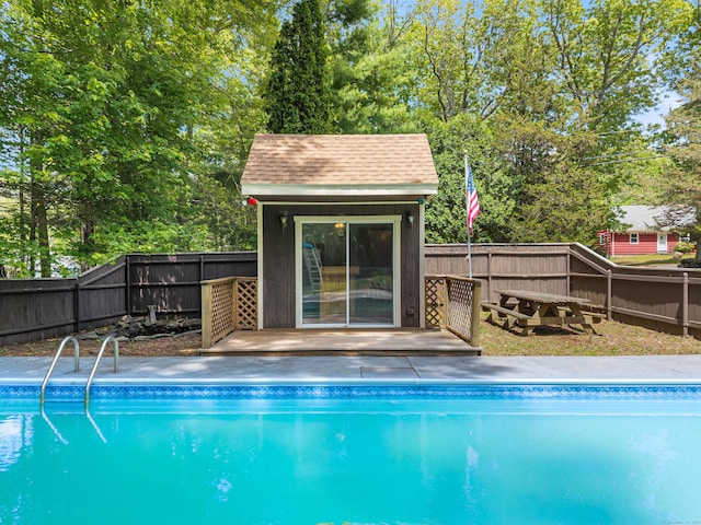 53 Pratt Rd, Plainfield, CT 06374 - view of pool featuring an outdoor structure and a fenced backyard