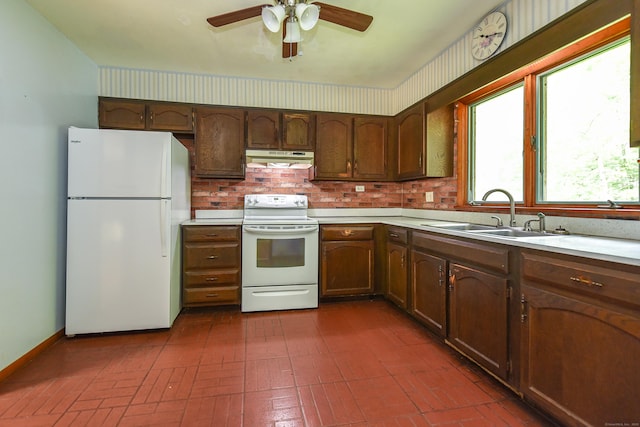10 Meeting House Rd, Barkhamsted, CT 06063 - kitchen featuring white appliances, a sink, under cabinet range hood, and light countertops