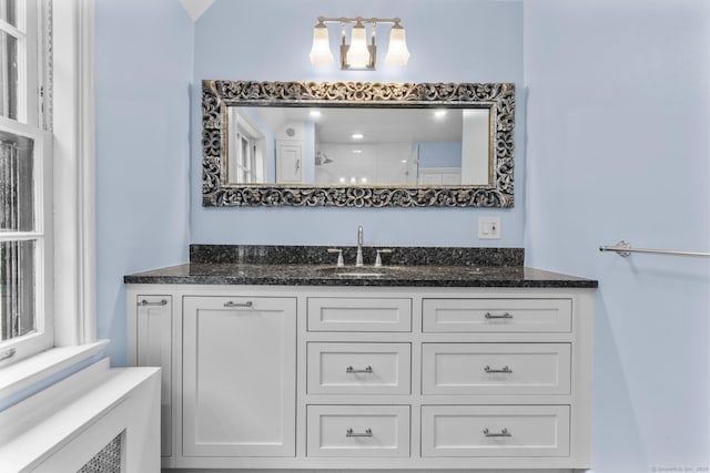 20 Cook Rd, Stamford, CT 06902 - full bath featuring vanity, tiled shower, and radiator heating unit
