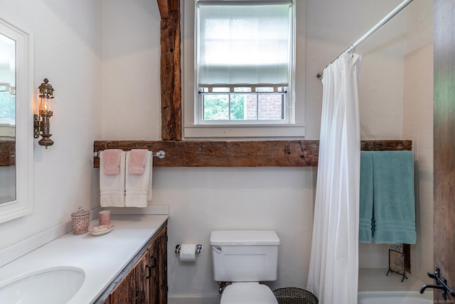 88 Hemlock Rd, Roxbury, CT 06783 - bathroom with vanity, toilet, and curtained shower
