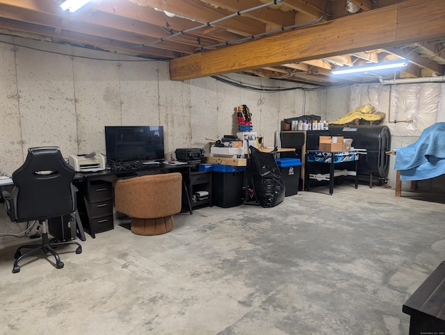 35 Snake Meadow Rd, Killingly, CT 06239 - unfinished below grade area with a desk and oil tank