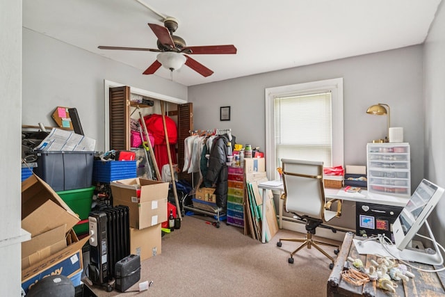 24 Maple St, Torrington, CT 06790 - carpeted home office featuring a ceiling fan