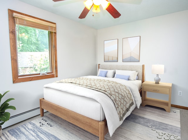 115B Torrington Ave, Canton, CT 06019 - bedroom with a baseboard heating unit, baseboards, and a ceiling fan