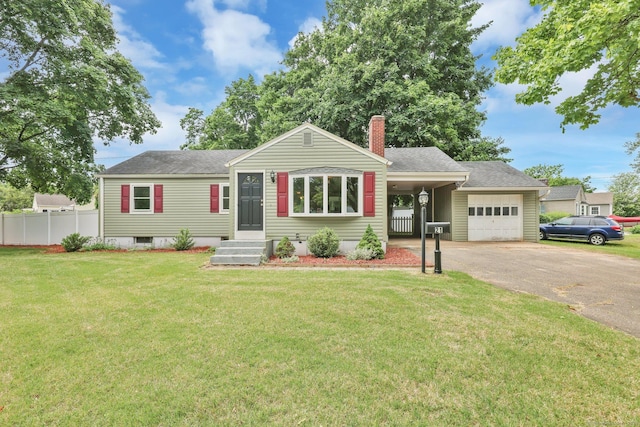 21 Enfield St, Windsor Locks, CT 06096 - single story home featuring asphalt driveway, an attached garage, a chimney, and roof with shingles
