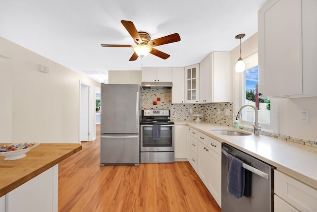 21 Enfield St, Windsor Locks, CT 06096 - kitchen with appliances with stainless steel finishes, a sink, under cabinet range hood, and healthy amount of natural light
