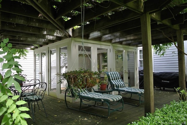 175 Tokeneke Dr, North Haven, CT 06473 - wooden terrace featuring french doors
