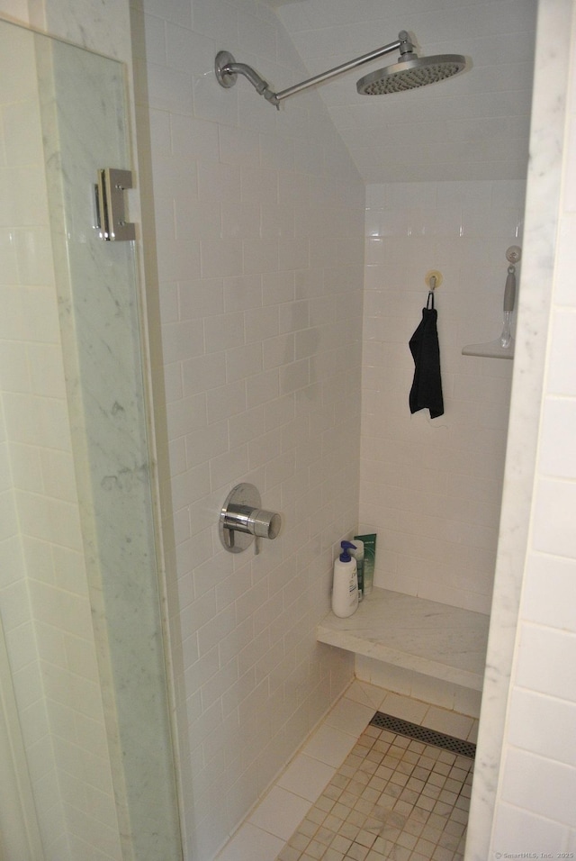 175 Tokeneke Dr, North Haven, CT 06473 - bathroom featuring a stall shower and tile patterned floors