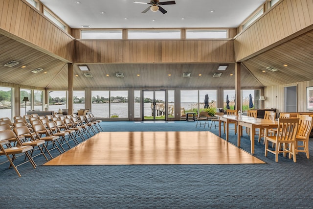 19 Harbour Vlg Unit B, Branford, CT 06405 - interior space with a water view and a ceiling fan