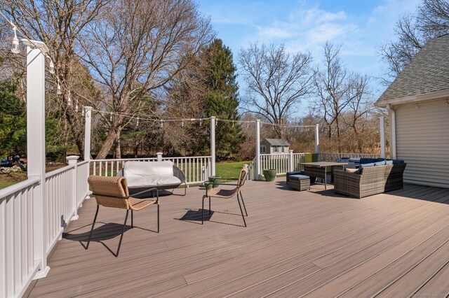 27 Quarry Rd, Stonington, CT 06355 - deck with an outdoor hangout area