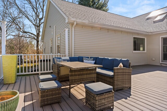 27 Quarry Rd, Stonington, CT 06355 - wooden deck with an outdoor hangout area