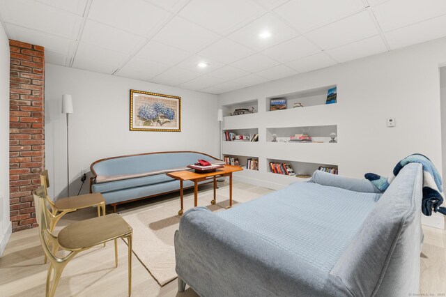 27 Quarry Rd, Stonington, CT 06355 - bedroom with a drop ceiling, baseboards, recessed lighting, and wood finished floors