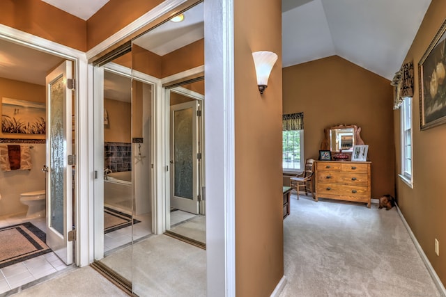 19 Old Colony Rd Unit 19, Monroe, CT 06468 - corridor featuring vaulted ceiling and tile patterned flooring