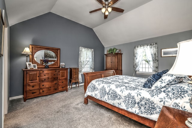 19 Old Colony Rd Unit 19, Monroe, CT 06468 - bedroom featuring vaulted ceiling, carpet, and a ceiling fan