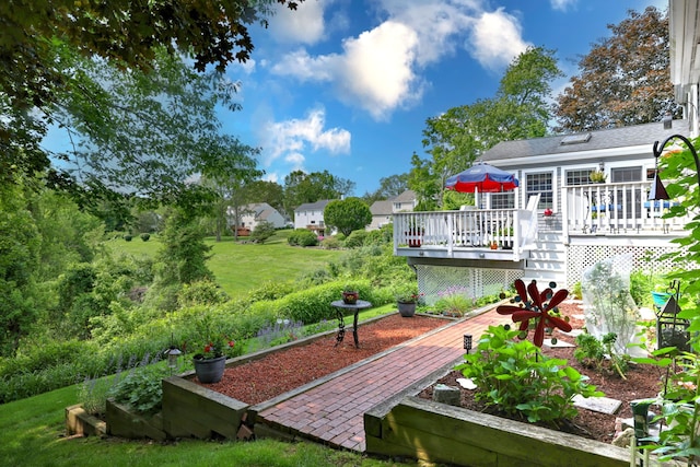 19 Old Colony Rd Unit 19, Monroe, CT 06468 - view of green lawn with a wooden deck