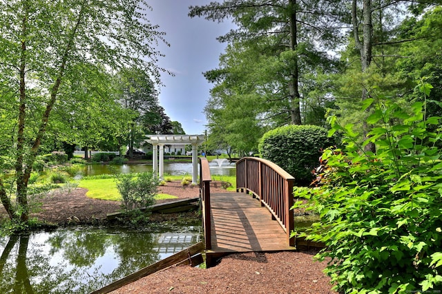 19 Old Colony Rd Unit 19, Monroe, CT 06468 - dock area with a pergola and a water view