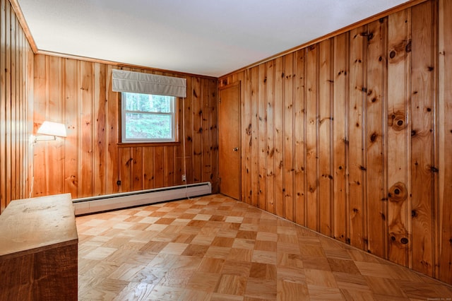 20 Wescott Rd, Simsbury, CT 06070 - empty room with baseboard heating and wooden walls